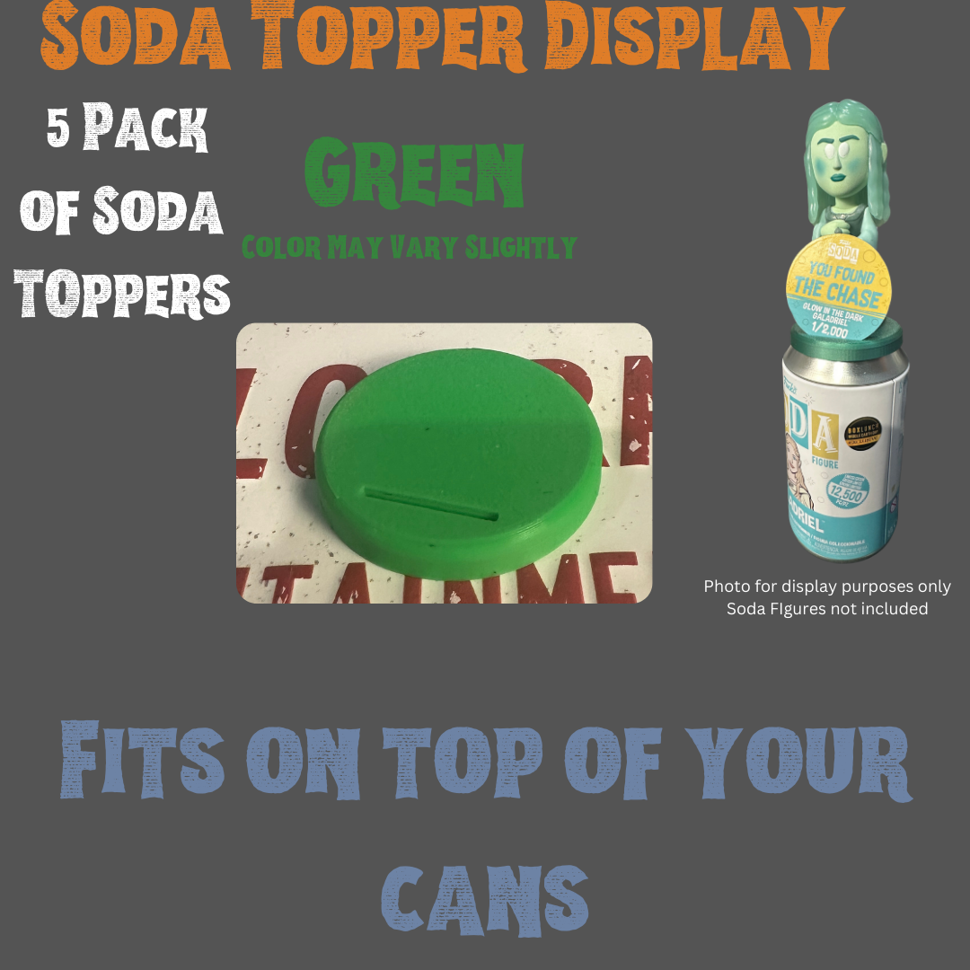 5 pack 3D Printed Funko Soda Toppers – Custom Accessories for Your Collectibles