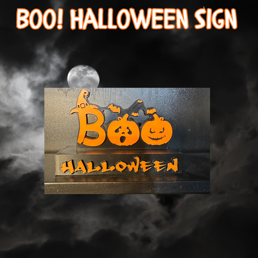 Boo! Halloween Sign 🎃🦇