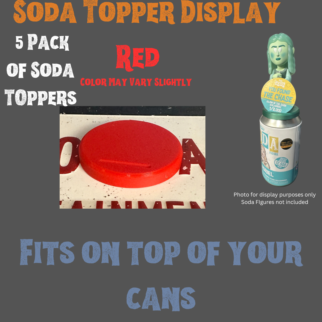 5 pack 3D Printed Funko Soda Toppers – Custom Accessories for Your Collectibles