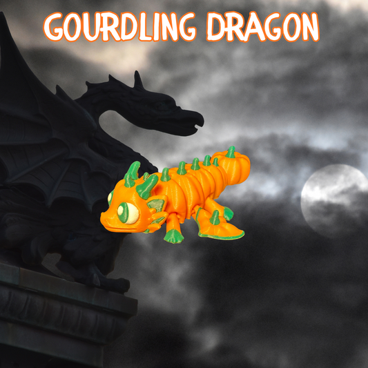 Gourdling Dragon – 3D Printed Pumpkin Hatchling Collectible